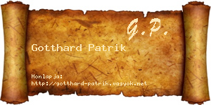 Gotthard Patrik névjegykártya